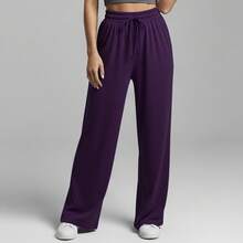 Women's Casual Modern Stylish Sweatpants With Flare Leg, Structured Fit, Sophisticated, Soft - 紫色 - 查看 14