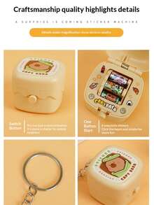 惊喜爆炸盒减压玩具钥匙扣，卡通迷你挤压式排气吊坠，创意女孩礼物，治愈系小礼物 - 彩色 - 查看 8