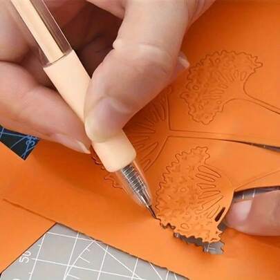 莫兰迪可伸缩彩色精密纸刀笔，陶瓷刀片 - 浅粉色、紫色、浅蓝色和天蓝色，手工刀具，精密工艺美术工具，适用于学校、家庭、办公室和DIY项目，家用手工制作 | 时尚笔形设计 | 可伸缩刀片，DIY工艺切割刀，家用学校雕刻工具，用于切割纸张、笔记本、贴纸，不锈钢刀片，高品质PP材质，可伸缩，颜色随机。