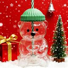 20oz Unlabeled Glass Bear Mug, Honey Bear Straw Cup With Lid, Cute Mug, Bear Duck Bill Cup For Coffee, Beer, Wine, Cocktail Beverages - Multicolor - View 8