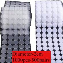 1000 chiếc/500 cặp Băng keo dán hai mặt bằng nylon tự dính, đường kính 1/1,5/2cm, thích hợp để may vá, chụp ảnh, gia đình, sửa chữa, đen trắng, đồ dùng học tập cho năm học mới, văn phòng, 2 chiếc/1 cặp - 1000 chiếc 500 cặp - Xem 3