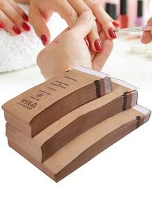 100 túi tiệt trùng bằng giấy Kraft tự dán kín, chịu nhiệt độ cao, 3 kích cỡ, thích hợp cho thẩm mỹ viện, tiệm cắt tóc và các địa điểm khác. - Màu be - Xem 1