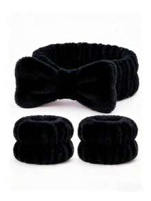 1pc Headband / 2pcs Wristband / 3sets Spa Headband, Makeup Headband, Facial Headband, Skincare Headband, Bow, Polka Dot, Spa Headband, Wristband, Women And Girls Hair Accessories Set - Multicolor - View 13