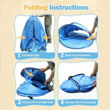 Tenda da campeggio pieghevole automatica leggera per 2-4 persone, di colore blu, portatile, adatta per pesca, escursionismo, attività all'aperto e al chiuso, campeggio per famiglie e bambini, intrattenimento familiare, mini tenda, casetta da gioco - Multicolore - Visualizzare 11