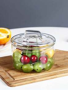 玻璃水果碗、玻璃水果碗、玻璃碗、耐热圆形玻璃碗、可叠放圆形玻璃水果沙拉碗、坚果碗、透明厨房食品储物容器、糖果碗 - 無色 - 查看 2