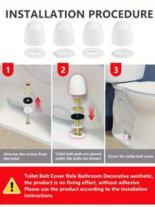 6Pcs Universal Luminous Toilet Seat Screw Caps Fluorescent Bolt Covers Bathroom Safety Toilet Accessories - Multicolor - View 10
