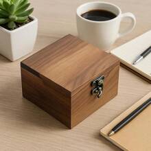 Handcrafted Walnut Wood Keepsake Box – 4.3 X 4.3 X 2.5 Inch – Jewelry, Watch & Gift Storage Box – Rustic Wooden Box For Wedding, Birthday, Christmas,WalnutBox-XPFH-11*11CM - WalnutBox-XPFH-11*11CM - 查看 6