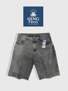 Men's Denim Shorts Without Stretch, Ideal For Those Who Like Comfort And Freedom. Simple Style, Comfortable And Goes With Everything. - Pendek-cinza- - View 2