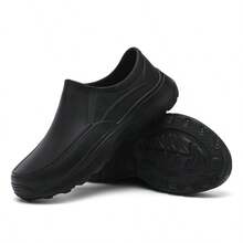 Zapatos antideslizantes y resistentes al agua con suela blanda y diseño minimalista para chef - Negro - Ver 9