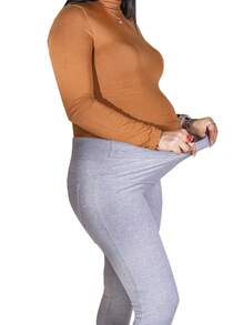 Soporte para Etapa de Embarazo leggins - Gris Claro - Ver 2