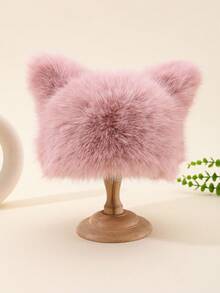 1pc Women's Solid Color Cute Fluffy Decor Casual Sports Sweatshirt, Suitable For Autumn/Winter Warm Accessories - Multicolor - View 12