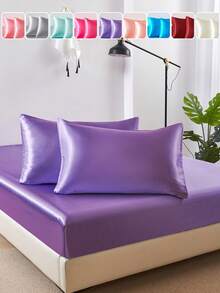 Bộ 2 vỏ gối satin, mềm mại và thoáng khí, chống nhăn, nhẹ nhàng cho tóc và da, cải thiện chất lượng giấc ngủ. Chỉ có vỏ gối, không kèm ruột gối, mềm mại như lụa, có thể giặt máy. Món quà lý tưởng cho người thân yêu và khi đi du lịch. Khóa kiểu phong bì, mát mẻ và thoải mái, vỏ gối giường ngủ cao cấp, phù hợp với giường cỡ tiêu chuẩn/nữ hoàng/vua. - Màu tím  Violet - Xem 2
