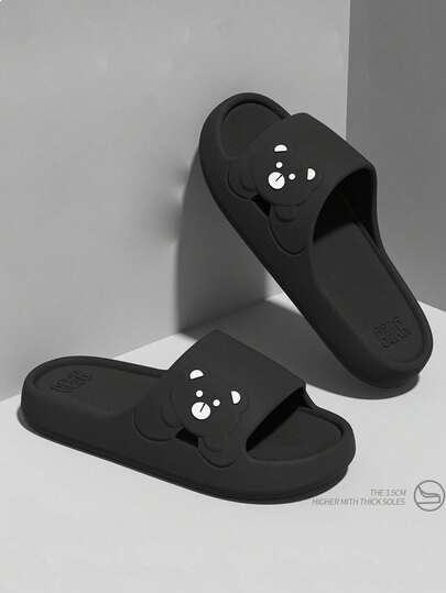 1 par - Lätta hustofflor, damtofflor med tecknad björndesign, avslappnade och lätta, lämpliga för inomhus, utomhus, strandkläder, modetofflor, unisex, bekväma för sommaren, semestertofflor, skor för alla hjärtans dag-par, lämpliga för avslappnat inomhus- och utomhusbruk. Isolering, galentinskor, valp, karneval, sko, vår- och sommarval, brudtärnepresenter, rum, sovrumsinredning, sovrumsinredning, strand, resor, för män, för kvinnor, semester