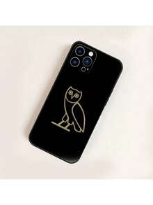 Funda de teléfono Drake O-OvO OWL compatible con 16,15,14,13,12 Mini 11 Pro XR,X,XS,MAX 7,8 Plus, cubierta de silicona suave negra, funda compatible con funda  17 pro max, funda  17 pro, funda  17, funda  16, funda  16 pro max, funda  15 - Z2 - Ver 8