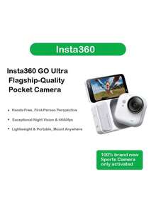 Insta360 GO Ultra Professional Action Camera: Stable Image Stabilization, Clear HDR Video, 10-Meter Water Resistance, Synchronized Sports Data, Multi-Scene Adaptation, Accessory Compatibility, Dynamic White. 100% Brand New, Only Activated. - Smart White - View 1