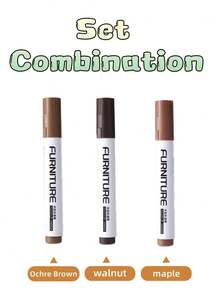 Low Odor Furniture Repair Paint Markers, Suitable For Wood And Metal, Multi-Color Scratch Repair Kit, Meets Your Different Needs, Can Repair Scratches On Cabinets, Doors, Sofas, Tables And Chairs, Wooden Cabinets, Floors, Car Interiors, Bags, Quick-Drying. - Combo Set Of 3pcs - View 9