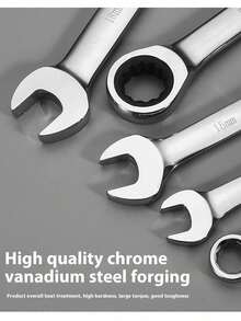 2-In-1 Ratchet Wrench Set, Home & Auto Repair Tool Kit, Dual-Head Quick Reverse, Portable Toolbox, Open-End Ratchet Hex Bit - Dual-purpose Double-ended Ratchet Wrench Set - View 7