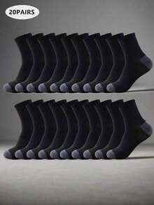 1/10/20 Đôi tất cổ cao mềm mại và thoải mái cho nam, dùng trong mọi mùa - màu đen - Xem 8