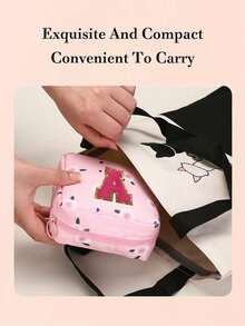 Tasche mit Buchstabenmuster zur Aufbewahrung von Damenbinden, Tampons-Aufbewahrungstasche, Damenbinden Reise-Aufbewahrungstasche, tragbare Kosmetiktasche für Lippenstifte, große wasserdichte Menstruationstaschen, tragbare Reise-Aufbewahrungstasche, Stifteetui, Münzbeutel, Geldbeutel für Frauen, zum Aufbewahren von Damenbinden und -einlagen, Kosmetikaufbewahrung, unverzichtbar für Frauen unterwegs