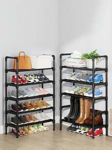 3-Tier Stackable Small Shoe Rack, Entryway, Hallway And Closet Space Saving Shoe Shelf Storage And Organization - Black - View 5