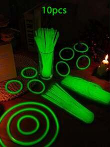 Bộ 100/50 que phát sáng màu xanh lá cây dài 20cm, chất lượng cao, siêu sáng, que phát sáng nghệ thuật, trang trí phát sáng, phát sáng liên tục 8-12 giờ, làm tăng thêm vẻ rực rỡ cho các bữa tiệc. - màu xanh lá - Xem 9