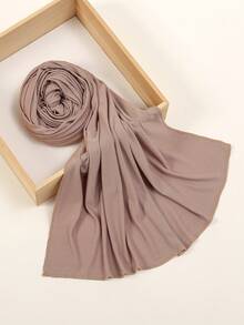 1件装女士加大码针织头巾，柔软纯色优质棉质针织发带，适合穆斯林日常佩戴，斋月和开斋节期间也可佩戴。