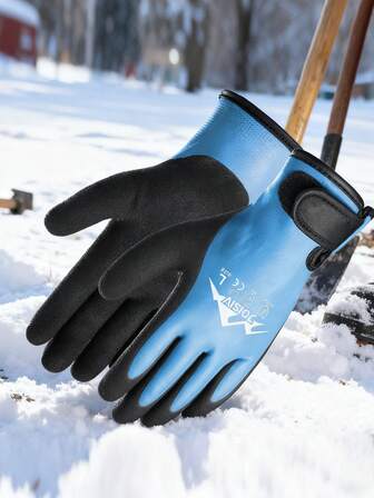 1 Pair Winter Work Gloves For Men & Women – Fleece Lined, Thermal, Windproof – Sandy Rubber Palm For Better Grip – Adjustable Wrist Strap – Outdoor, Fishing, Snow