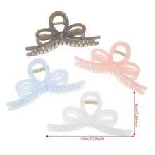 1pc Large Bow Hair Claw Clip, Suitable For Daily Wear And Dressing Up Hair Clips Hair Jaw Clip Hair Clamps Hair Clutch Hair Catcher Clip, Casual Fall Winter Hair Accessories For Women For Vacation Outfits Woman - Multicolor - View 9