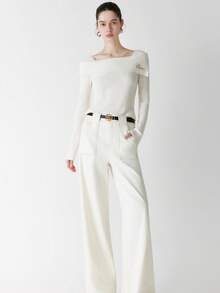 1/2pcs Ladies' Belt Smooth Buckle Belt Korean Fashion Letter V Pants Belt Ladies' Belt Student Campus Versatile Wear Resistant - Multicolor - View 4