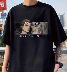 Eren Yeager Anime  T Shirt Summer Cotton Men's Women Tee Streetwear Casual  Short Sleeve Couple Hip Hop Top - 7 - 查看 8