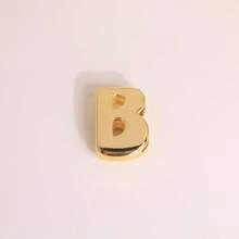 1 pieza Colgante de letra del alfabeto A-Z, Cuentas con agujero grande con inicial, Accesorio de joyería chapado en oro de 18K - Dorado - Ver 20