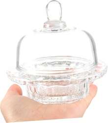 ón de postre transparente tazones de postre con tapasón para mezclar con tapa bol vasitos para postresón soups tazones de preparación de vidrio tazas claras - 1 - Ver 6