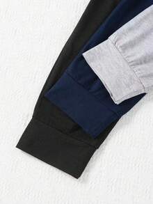 3件套幼儿儿童秋季数字印花装饰抽绳运动裤套装 - 彩色 - 查看 4