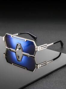 1副男士金属框矩形商务时尚眼镜，适合商务旅行、通勤、商务场合、行业会议等。 - 彩色 - 查看 2