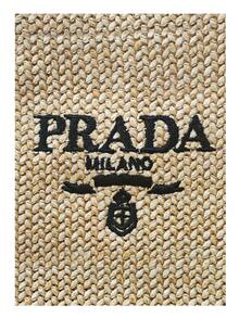 Prada 材质精美草编迷你手提包化妆包，休闲便捷 - 卡其色 - 查看 5