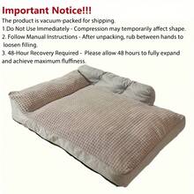 1PC Extra Large Dog Beds 120cm/47Inch For Large Dogs, Luxury Orthopedic Pet Sofa With Detachable Design, Machine Washable, Non-Slip Bottom, Fit For Breeds Sized 15 To 50 Kg, All Season Use, High-Density Filling Soft And Comfortable - Grey - View 12