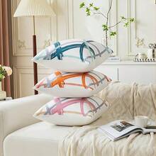 TOPSSCTR 1 buc. Față de pernă cu model geometric modern - 45 x 45 cm, huse de pernă moi și confortabile 100% poliester pentru canapea, dormitor, pat, lavabilă la mașină, față de pernă albastră, portocalie, fără umplutură - Multicolor - Vizualizare 3