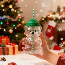 20oz Unlabeled Glass Bear Mug, Honey Bear Straw Cup With Lid, Cute Mug, Bear Duck Bill Cup For Coffee, Beer, Wine, Cocktail Beverages - Multicolor - View 10