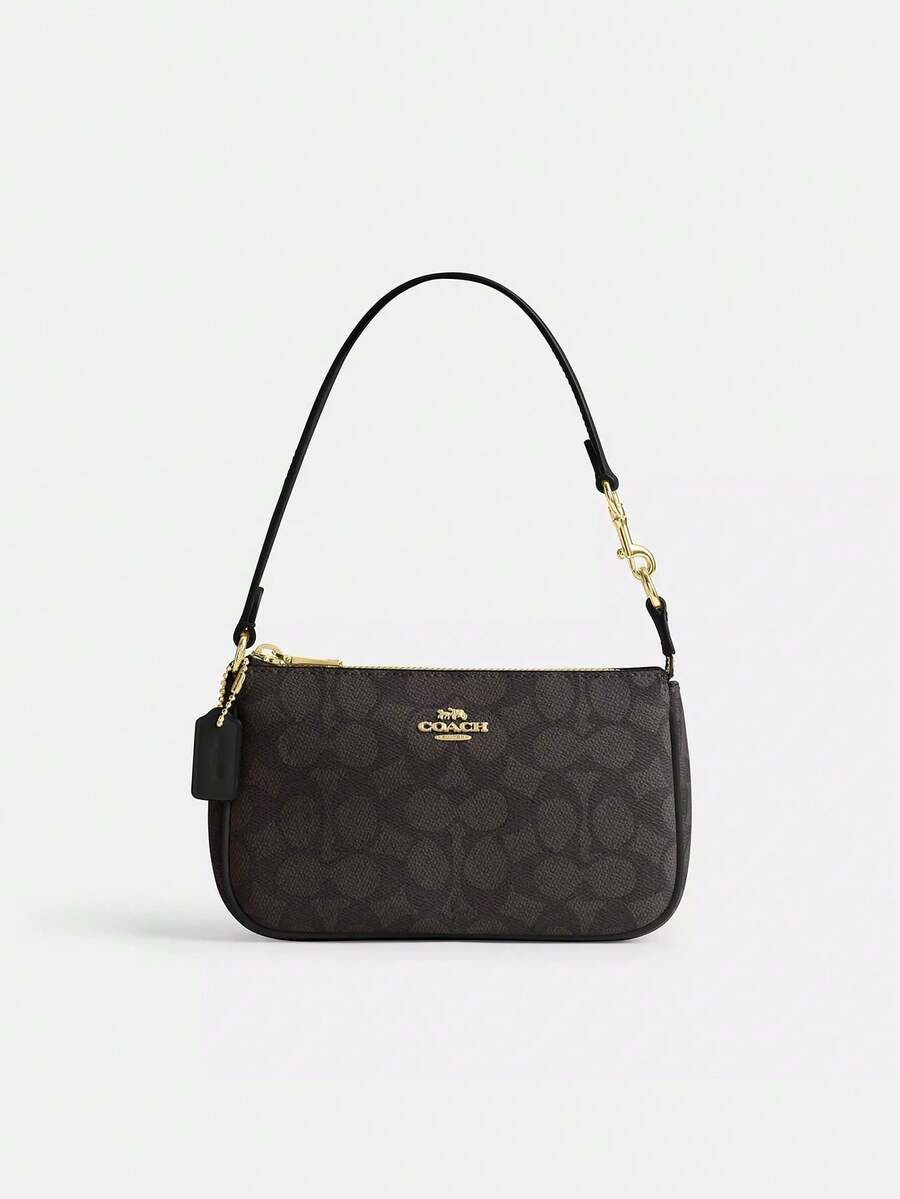 Bags For Women Women's Shouder Bag In Signature Canvas Christmas Gift For Her 2026 Valentines Gift,COACH Bags For Women Underarm Bag Use For Casual Shopping Travel School Office And Gift For Her - 黑色 - 查看 1