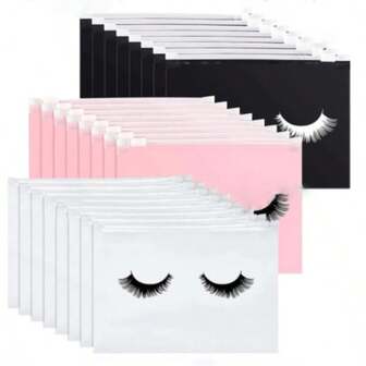 5/10/15/30pcs Eyelash Zipper Bag, EVA Zipper Bag Cosmetic Storage Bag,Small Zipper Box Travel Care Accessories
