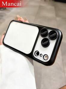 Funda de teléfono mate de lujo galvanizada, Estuche Translúcido Para PC Antihuellas, Compatible Con iPhone17/17Pro/17ProMax - Negro - Ver 9
