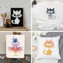 12 pezzi Modelli riutilizzabili per dipinti di uccelli e gatti cartoni animati, adatti per artigianato e pittura, motivi adatti per scrapbooking fai-da-te, loghi, magliette, tele, pareti, mobili, pavimenti - Multicolore - Visualizzare 4