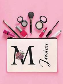 Personalized Cosmetic Bag, Customized Makeup Bag, Personalized Gift, Customized Makeup Bag, Friend's Birthday Gift (Suitable For Travel, Bridal Party, Women's Travel And Weekend Getaway)