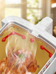 Clips magnéticos de silicona para freidora de aire - Hebillas reutilizables resistentes al calor para papel de hornear, disponibles en 4 colores, para asegurar alimentos, forros y accesorios en freidoras de aire, accesorios de cocina, accesorios para freidora de aire, material de fácil limpieza, esencial para la familia - Multicolor - Ver 4