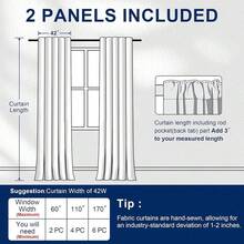 Hiasan Room Darkening Curtains 45 Inches Long, Light BlocFKing Thermal Insulated Rod Pocket & Back Tab Drapes Sewn With Tiebacks For Nursery Bedroom Dining Living Room, 42\ Wide, Greyish White, 2 PC,42inchWx45inchL(Packof2),GreyishWhite - 灰白色 - 查看 8