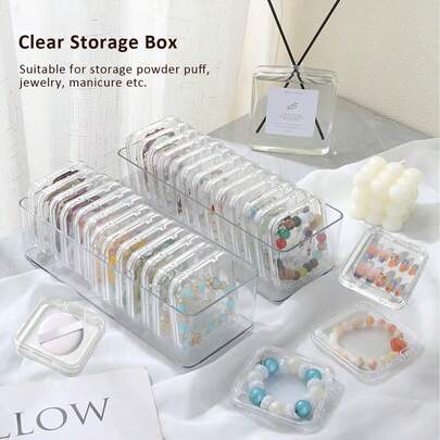 1/510/20 件套透明美甲收纳盒套装，可堆叠式美甲贴片收纳盒，带盖，适用于美甲沙龙和家庭使用，多隔层美甲工具收纳盒，透明亚克力指甲锉和刷子收纳架，非常适合美甲沙龙展示、DIY 美甲收纳、旅行美甲套装收纳，是美甲师、美甲贴片销售商、DIY 美妆爱好者的理想之选，也是圣诞节、情人节、母亲节、房间装饰的绝佳礼物。