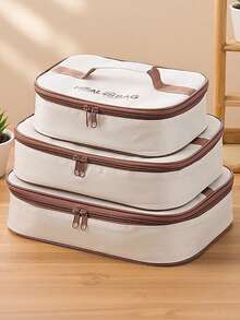 1pc Insulated Lunch Bag, Tote Bag, Rectangular Lunch Box Bag, Flat Lunch Bag, Rice Bag, Canvas Insulated Bag - Multicolor - View 2