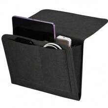 1 件毛毡床边沙发收纳盒，带 3 个口袋的挂袋，可容纳杂志、书籍、平板电脑、iPad、电缆、遥控器、水瓶等。多功能家居收纳盒适用于卧室、客厅、儿童房、宿舍床、沙发、双层床、大学宿舍床等。