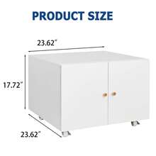 Techigher Printer Stand, Metal Printer Cabinet With Storage, Mobile Printer Table With 2 Door & Wheels, Adjustable File Cabinet For Home Office - White Small - View 4