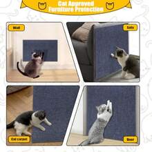 2 PIEZAS 100cm x 40cm Protector de muebles contra arañazos de gato con adhesivo autoadhesivo, poste rascador de gato duradero, alfombra DIY para trepar, protector de sofá contra las garras de gato - Unitalla - Ver 6